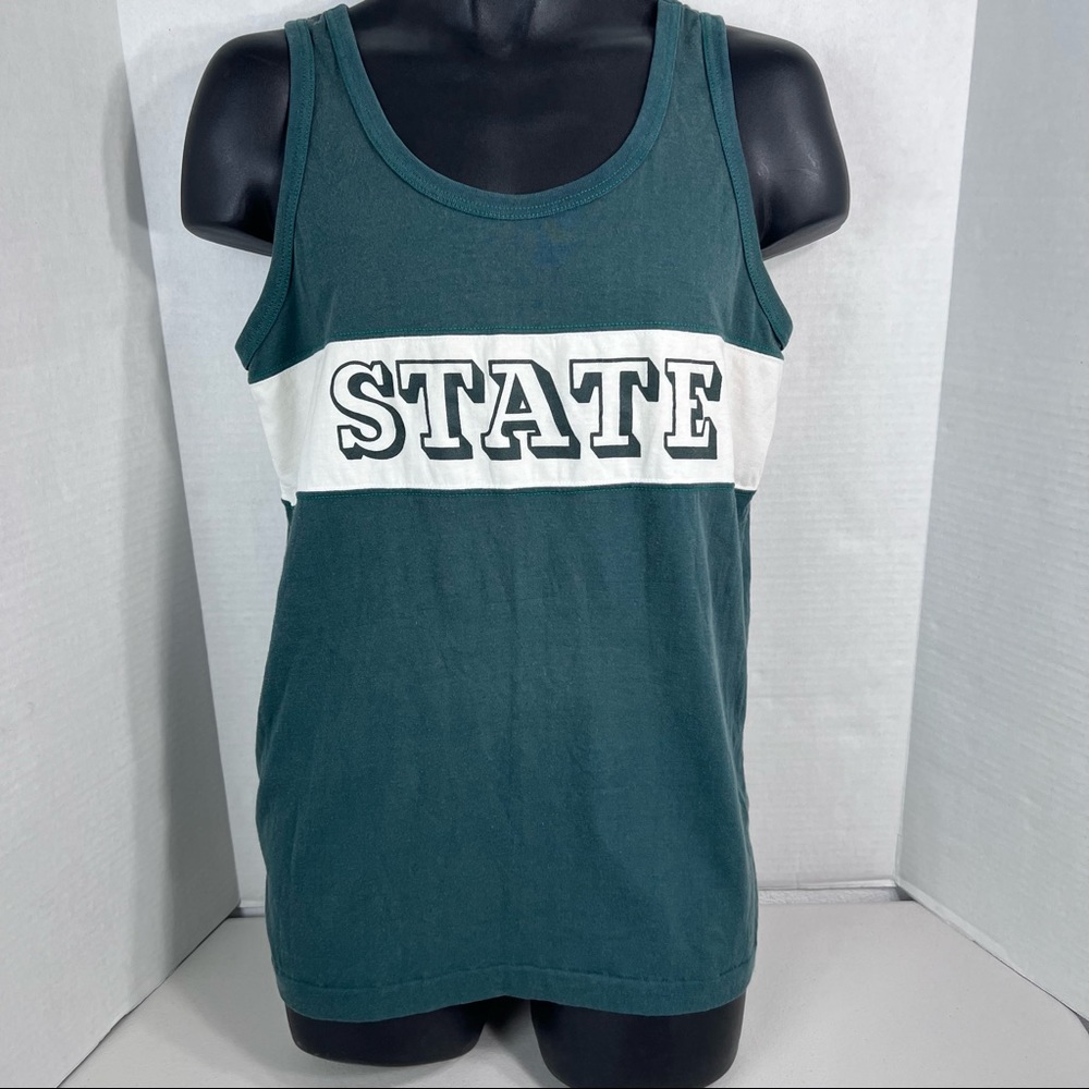 Vintage Michigan State Nutmeg Mills Sleeveless Tank Top Shirt XL
